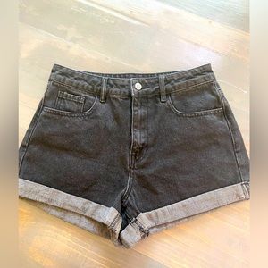 High Waist PacSun Black Wash Jean Shorts. Size 27.